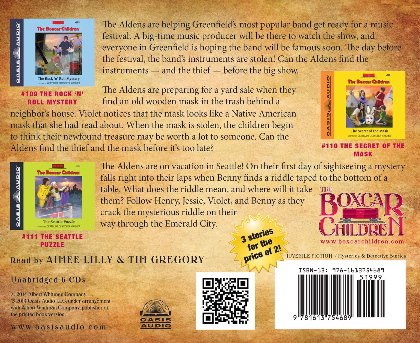 The Boxcar Children Collection Volume 37: The Rock 'N' Roll Mystery, The Secret of the Mask, The Seattle Puzzle