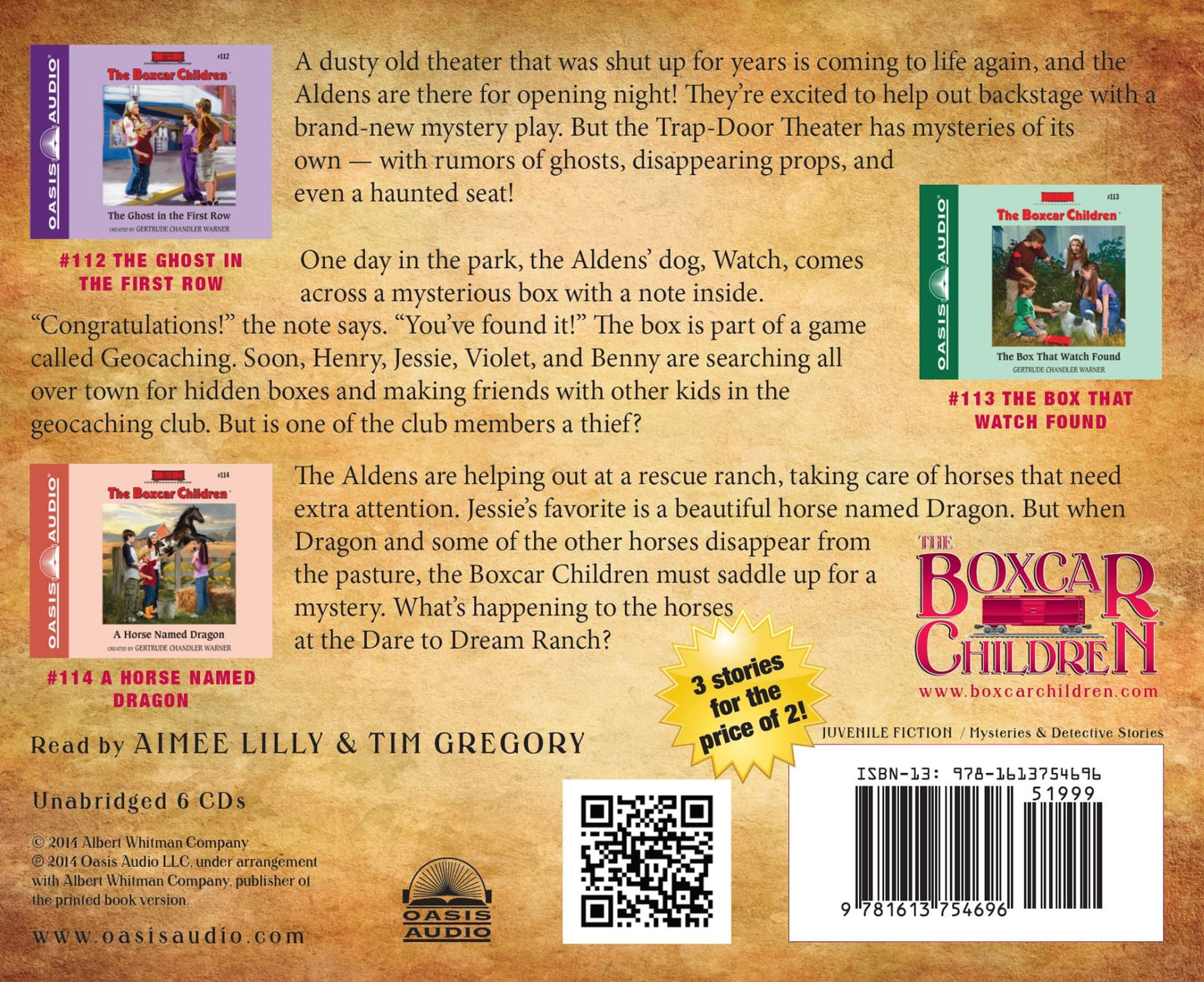 The Boxcar Children Collection Volume 38: The Ghost in the First Row, The Box that Watch Found, A Horse Named Dragon