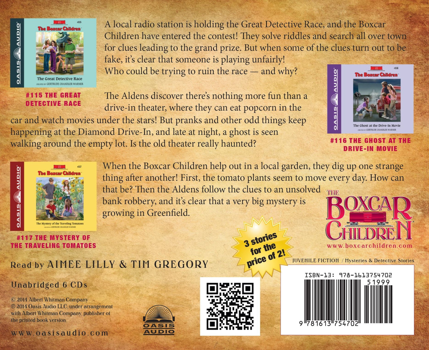 The Boxcar Children Collection Volume 39: The Great Detective Race, The Ghost at the Drive-In Movie, The Mystery of the Traveling Tomatoes
