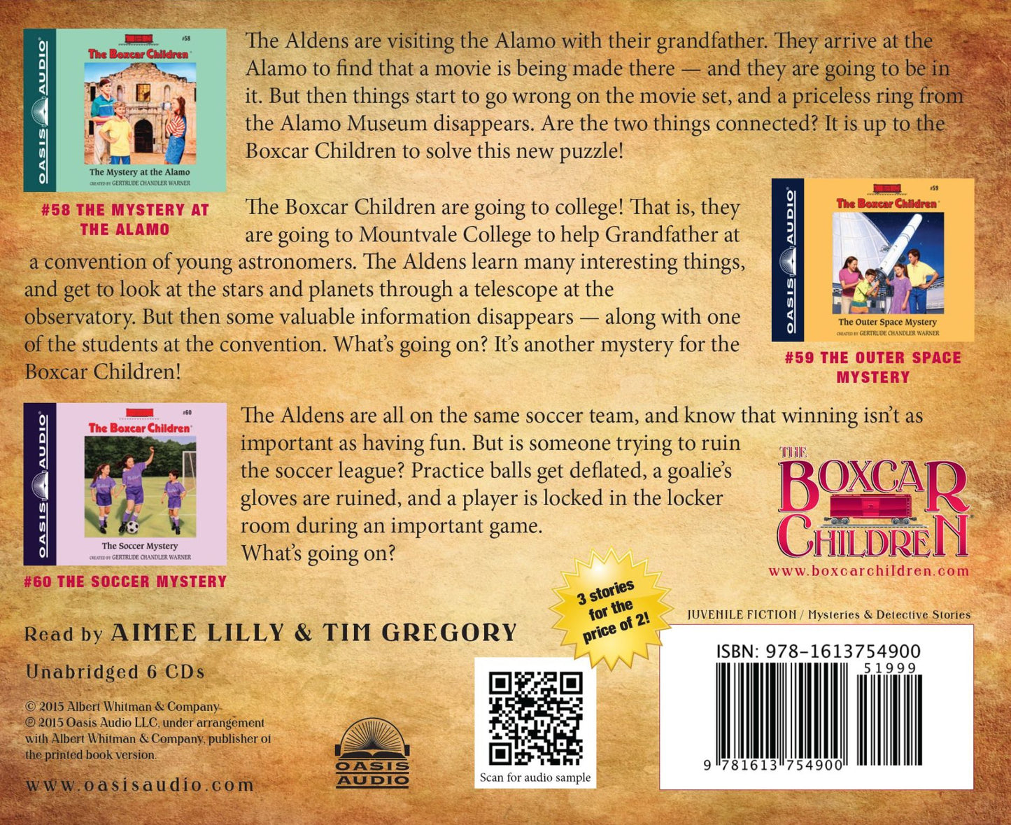 The Boxcar Children Collection Volume 20: The Mystery at the Alamo, The Outer Space Mystery, The Soccer Mystery