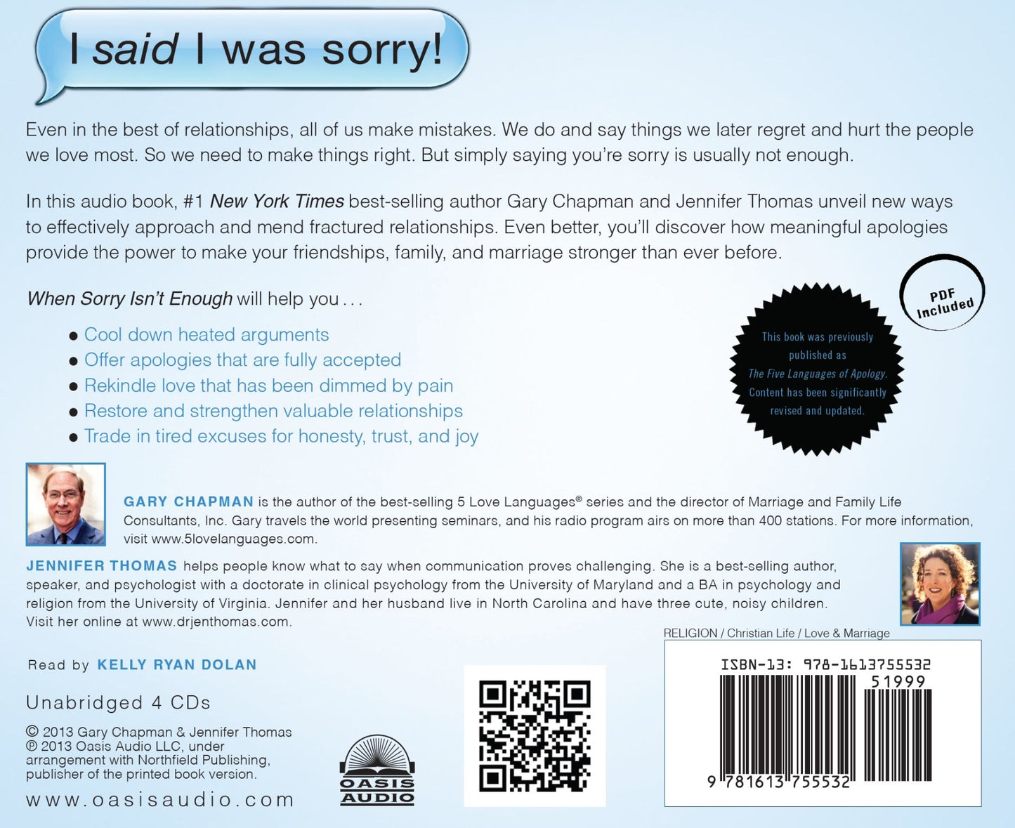 When Sorry Isn't Enough: Making Things Right with Those You Love