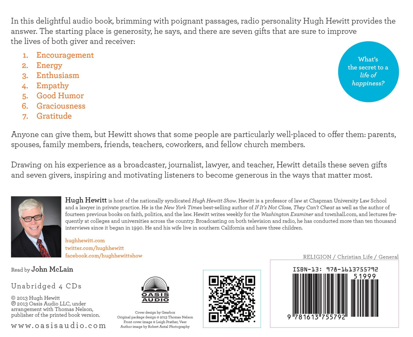 The Happiest Life: Seven Gifts, Seven Givers, and the Secret to Genuine Success