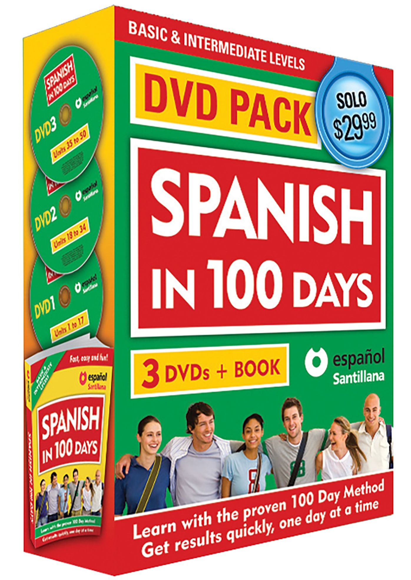 Spanish in 100 Days (Book + 3 DVD)