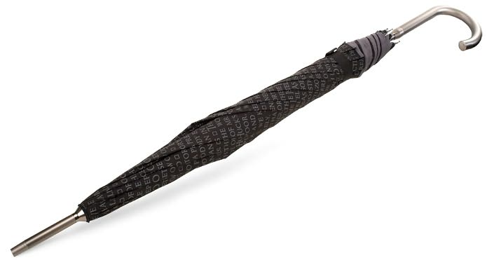 Black Quotes Stick Umbrella with Metal Handle