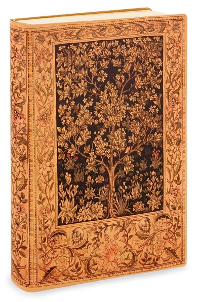 Antique Tree of Life Printed Italian Lined Leather Journal (6" X 8")