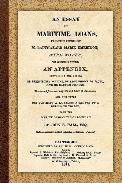 An Essay On Maritime Loans
