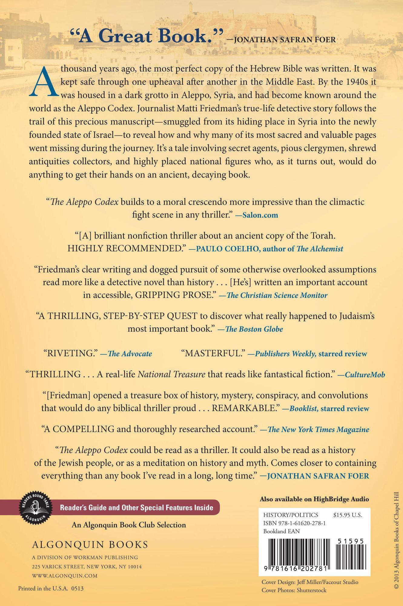 The Aleppo Codex: A True Story of Obsession, Faith, and the Pursuit of an Ancient Bible