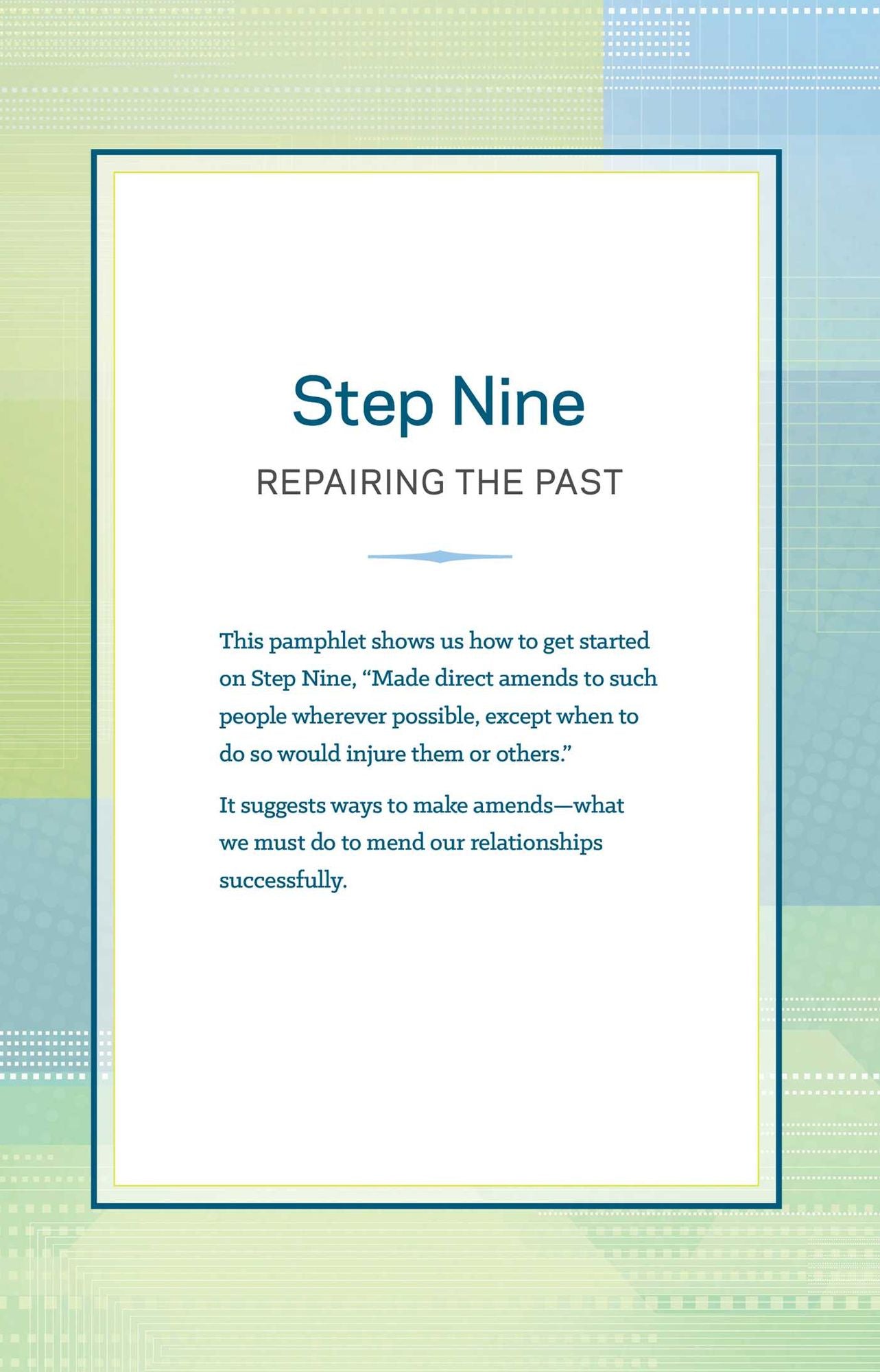 Step 9 AA Repairing the Past: Hazelden Classic Step Pamphlets