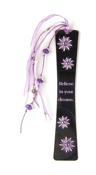 Flora Sparkle Lilac Flowers Metal Bookmark