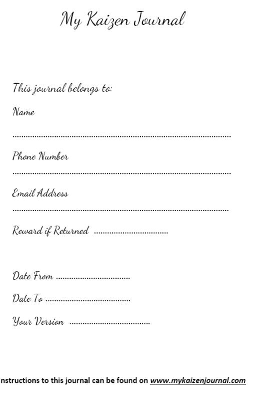My Kaizen Journal - Da Vinci