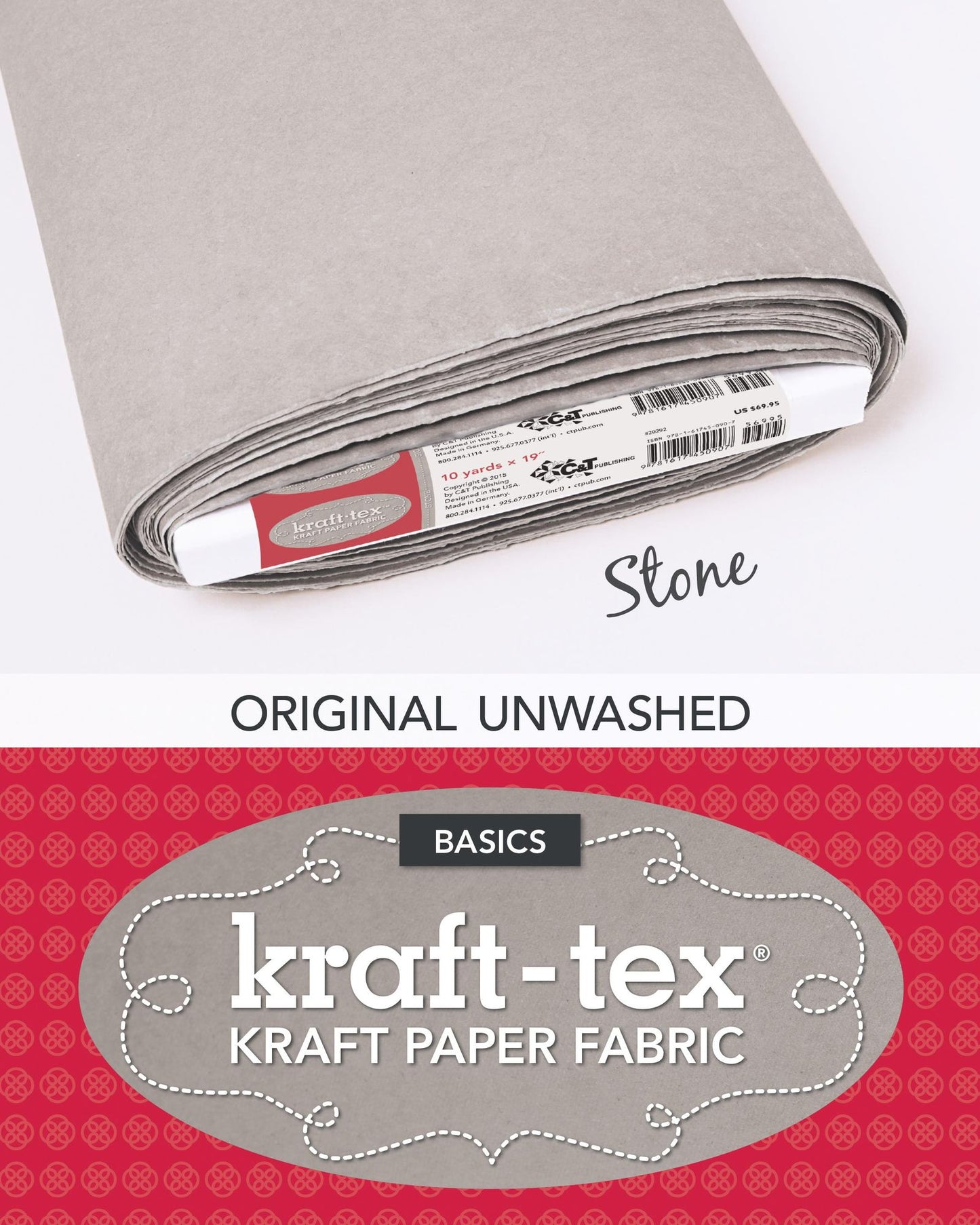 kraft-tex Bolt 19" x 10 yards, Stone: Kraft Paper Fabric