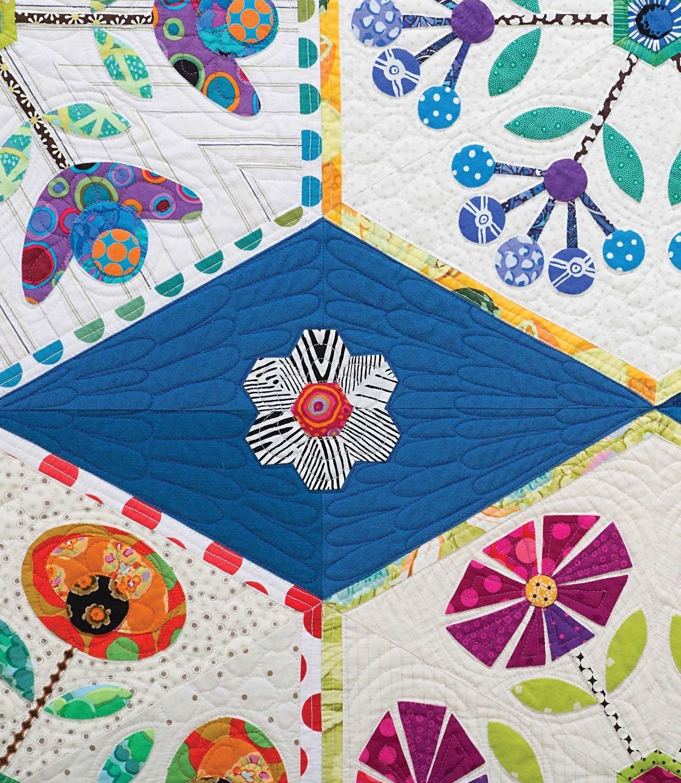 Hexie Garden Quilt: 9 Whimsical Hexagon Blocks to Applique & Piece