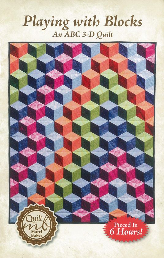 Playing with Blocks, An ABC 3-D Quilt Pattern