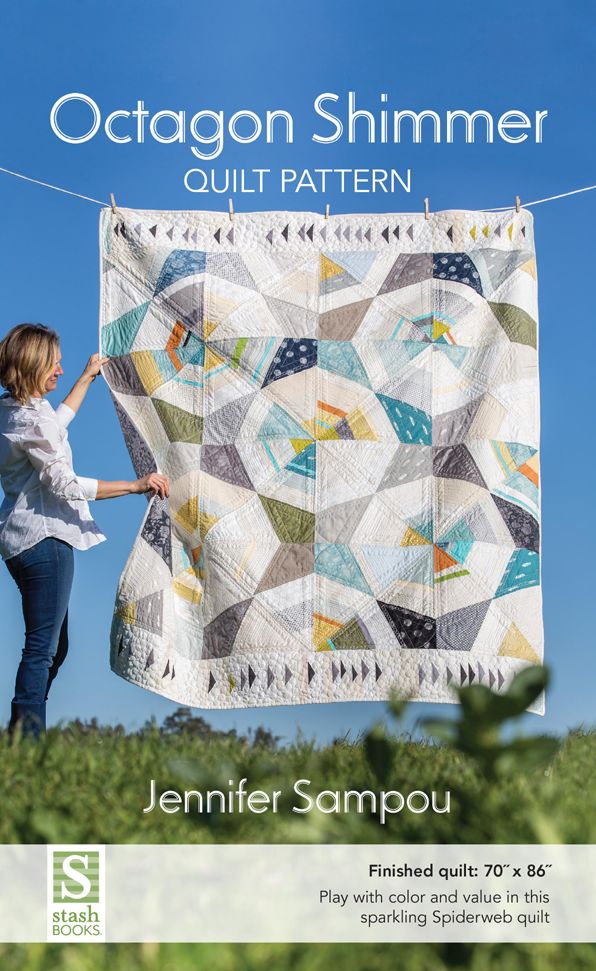 Octagon Shimmer Quilt Pattern: 70" x 86" - Play with Color and Value in This Sparkling Spiderweb Quilt