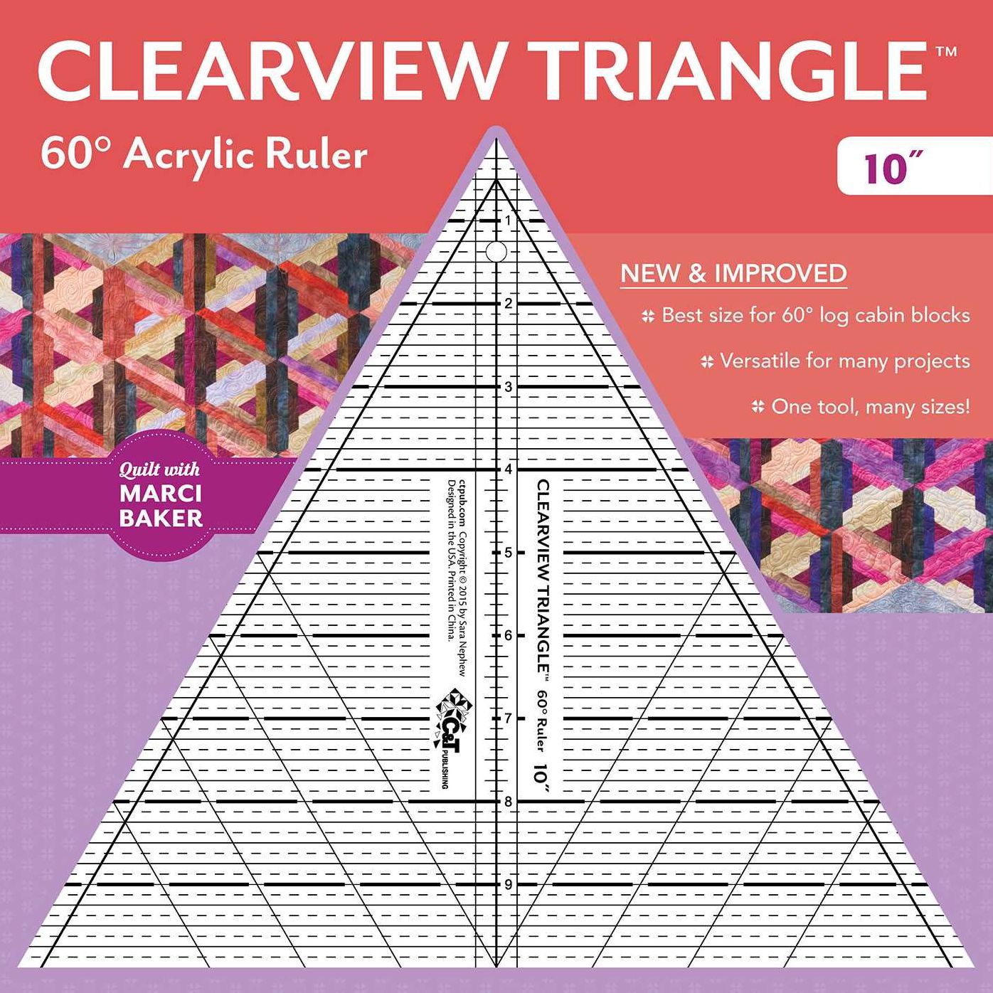 Clearview Triangle 60° Acrylic Ruler-10"