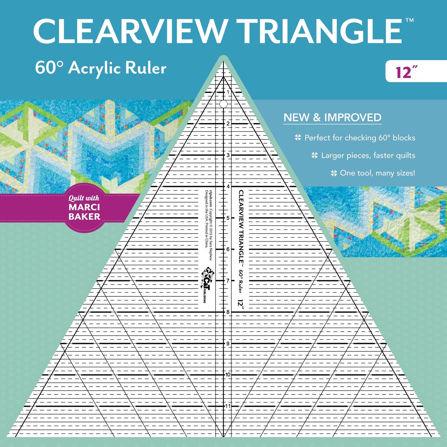 Clearview Triangle 60° Acrylic Ruler-12"