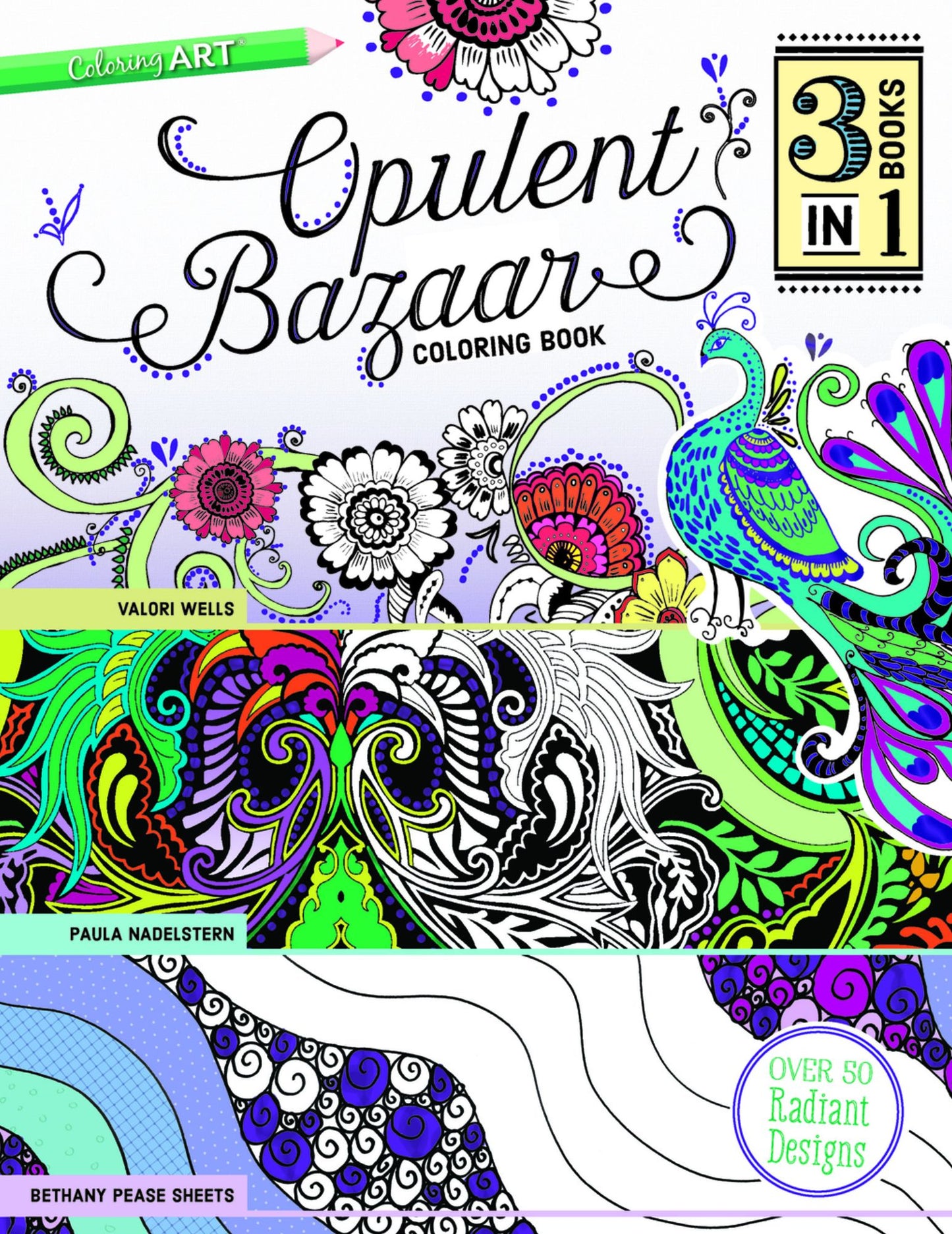 Opulent Bazaar Coloring Book: 3 Books in 1