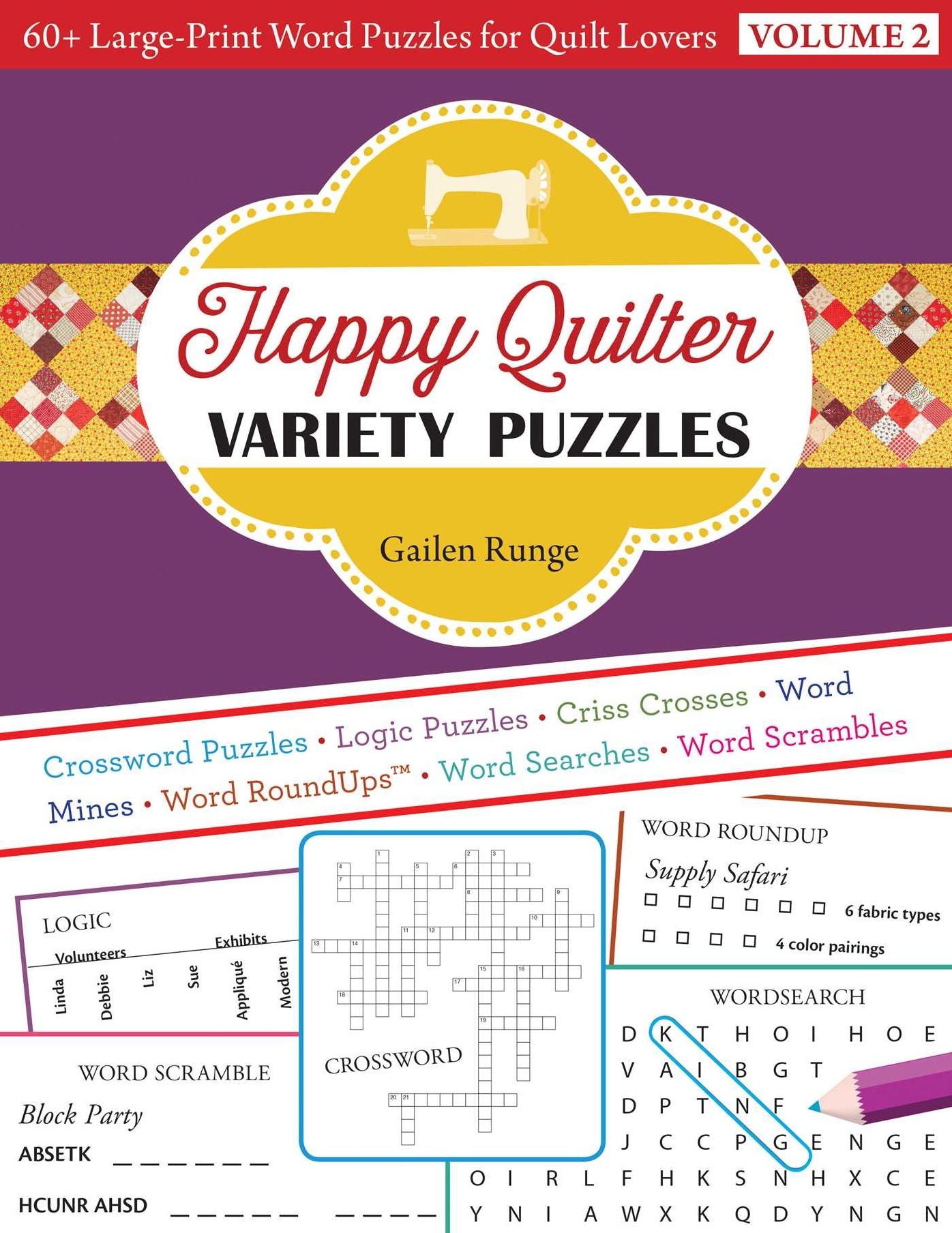 Happy Quilter Variety Puzzles: 60+ Large-Print Word Puzzles for Quilt Lovers