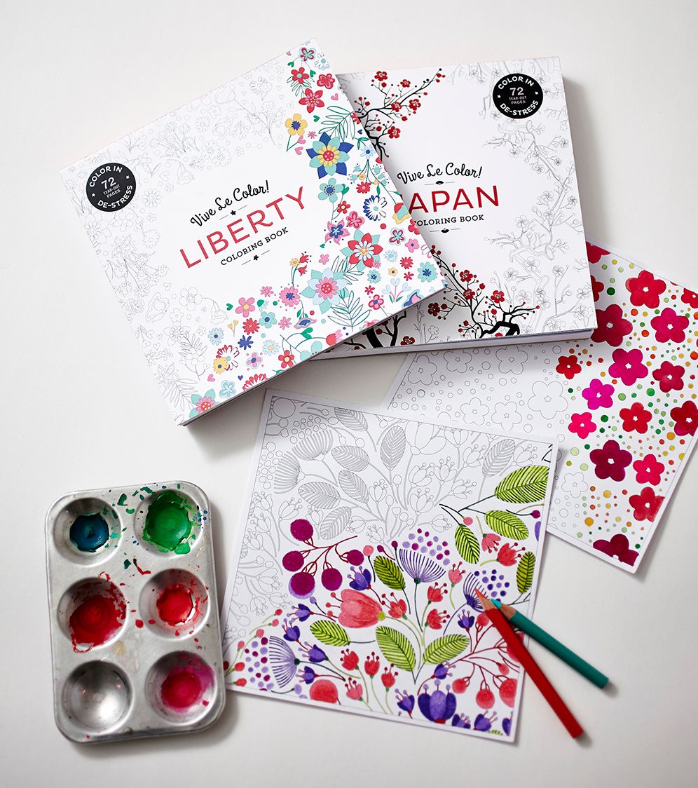 Vive Le Color! Japan (Adult Coloring Book): Color In; De-stress (72 Tear-out Pages)