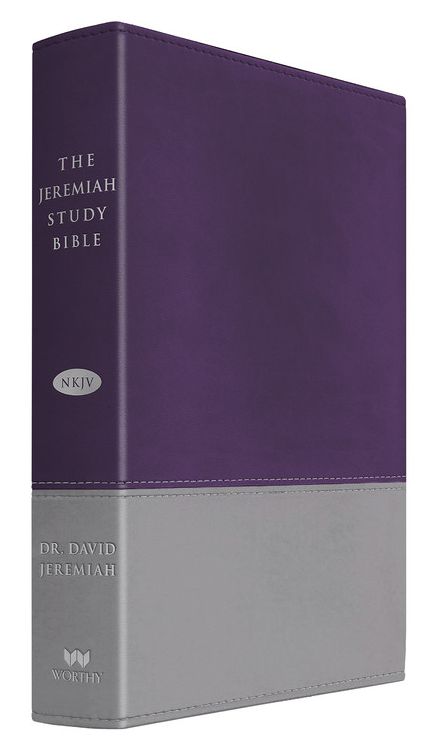 The Jeremiah Study Bible, NKJV: Gray/Purple LeatherLuxe®: What It Says. What It Means. What It Means For You.