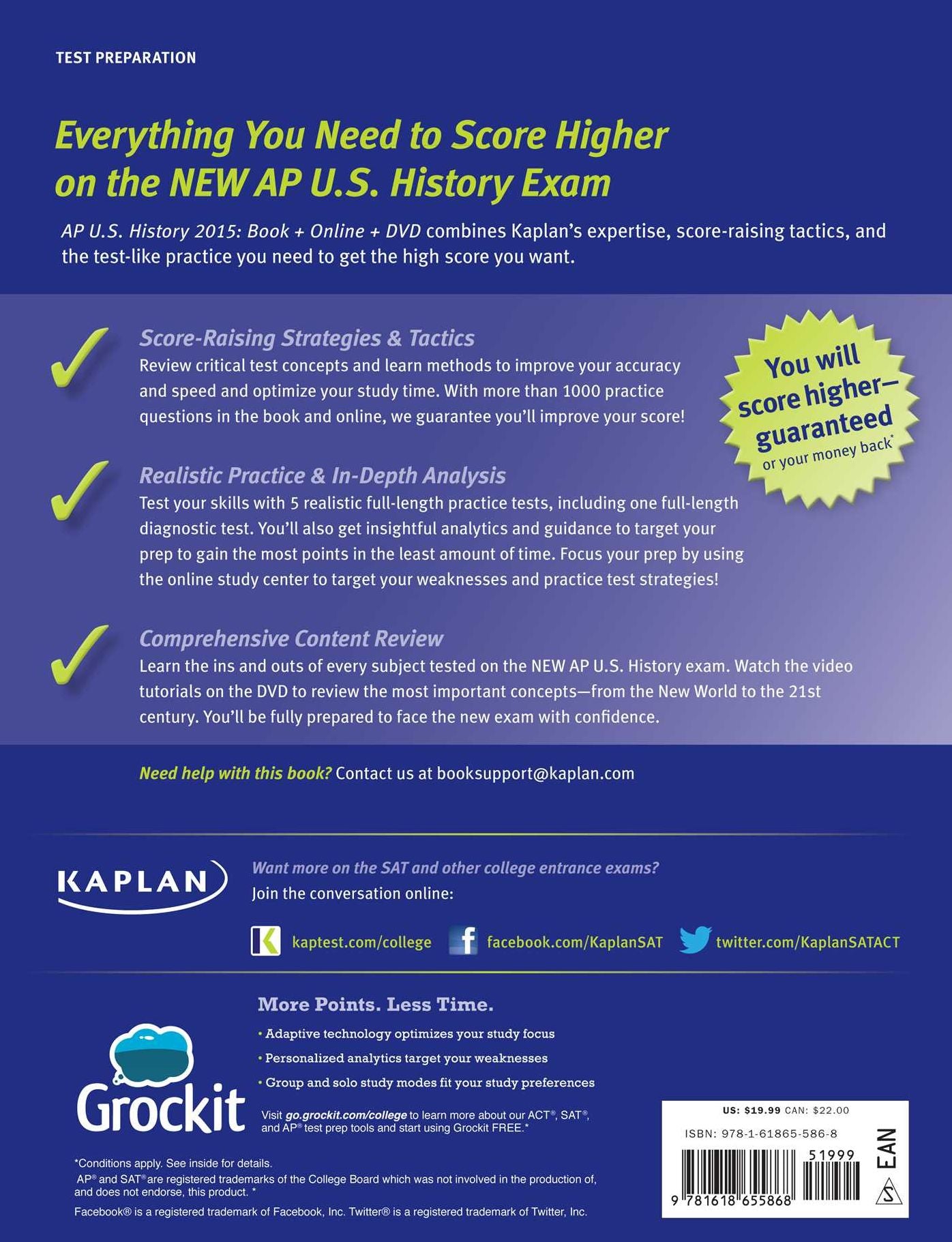 Kaplan AP U.S. History 2015: Book + Online + DVD