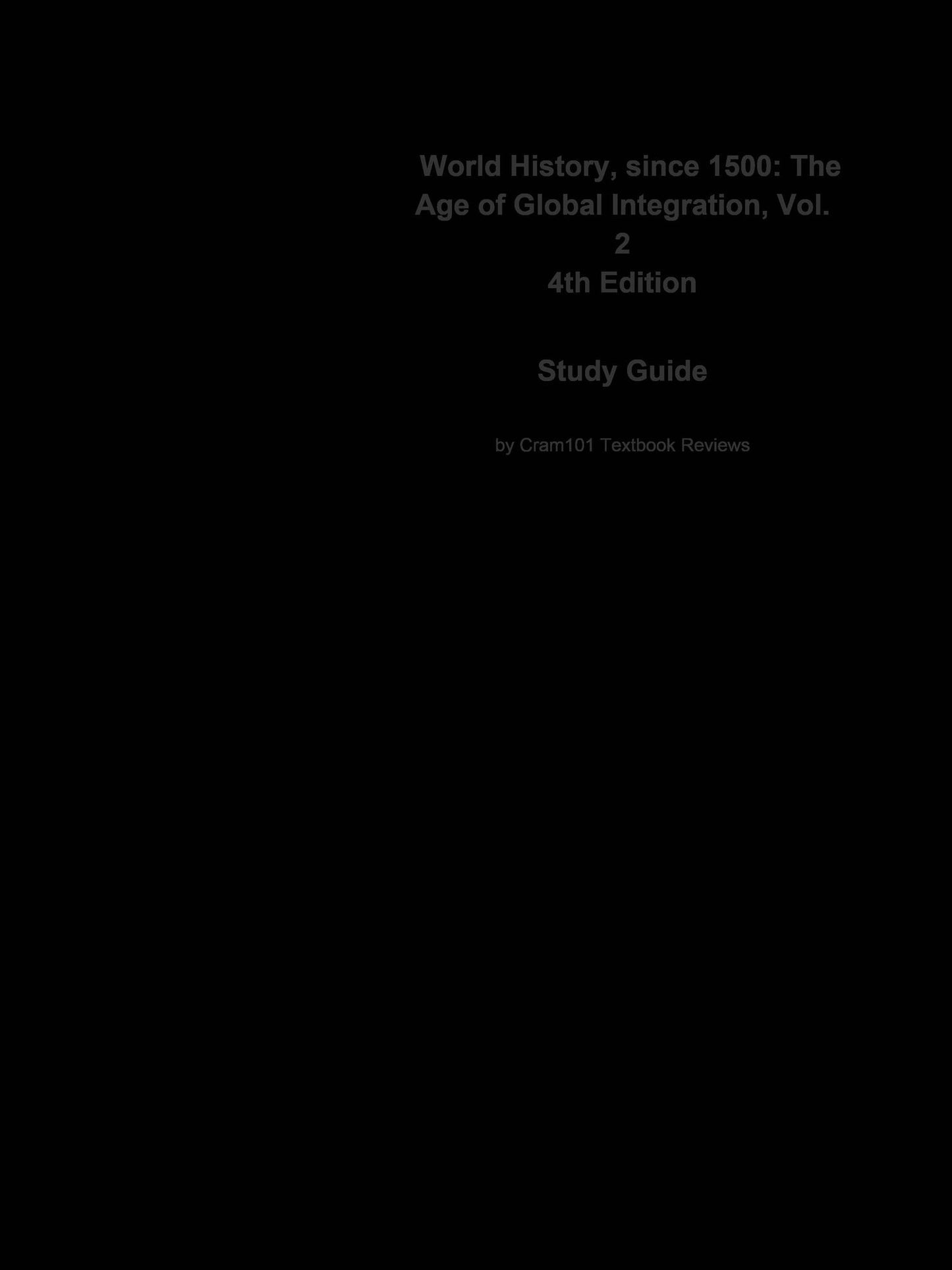 e-Study Guide for: World History, since 1500: The Age of Global Integration, Vol. 2 by Jiu-Hwa Upshur, ISBN 9780534587482