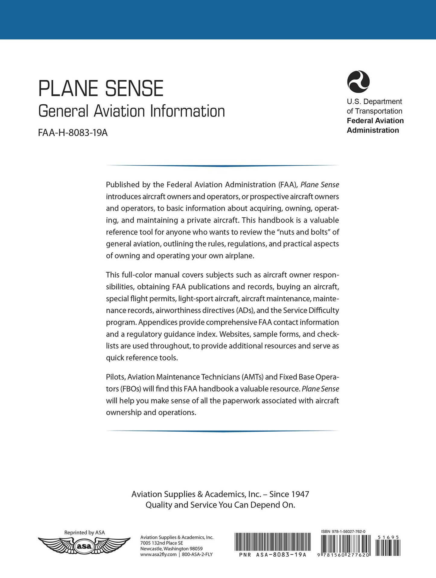 Aircraft Weight and Balance Handbook: FAA-H-8083-1B