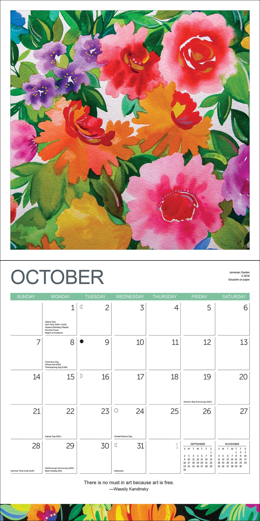 2018 Kim Parker Gardens Wall Calendar