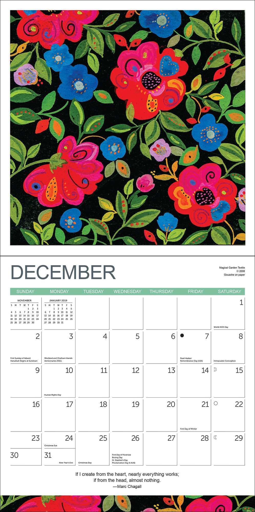 2018 Kim Parker Gardens Wall Calendar