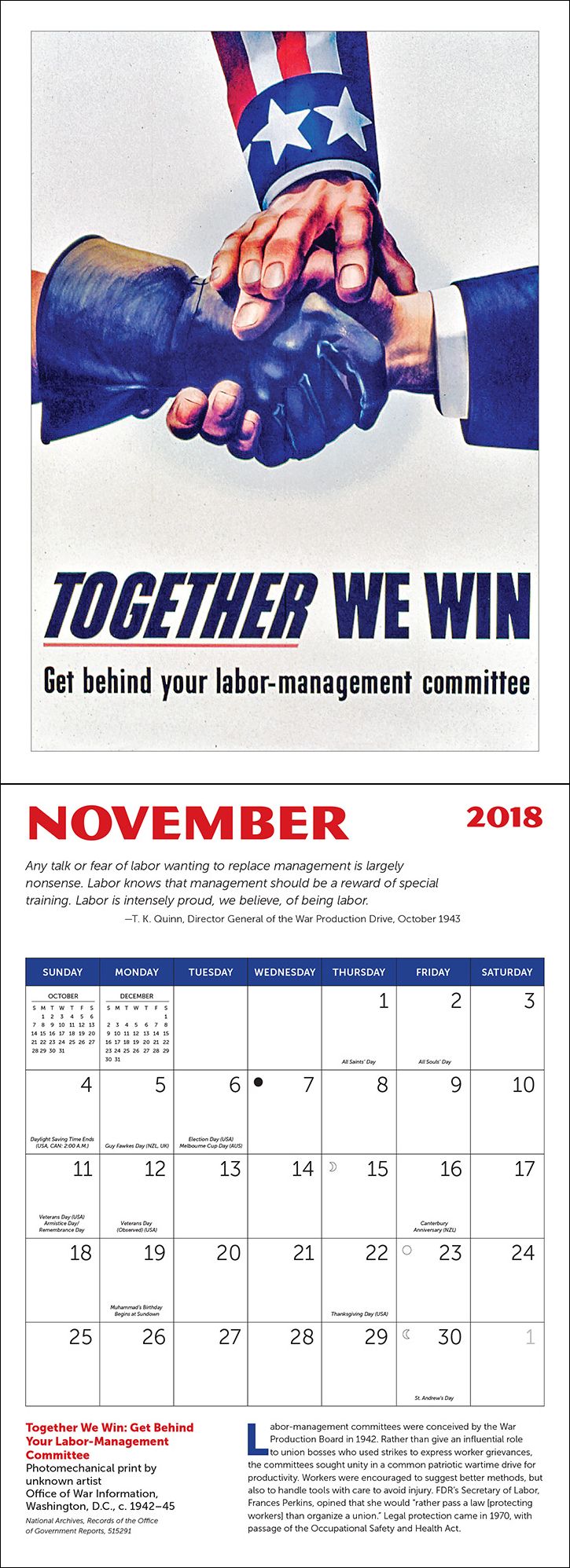 2018 Made in USA w/GRID Wall (Printed in USA) Wall Calendar