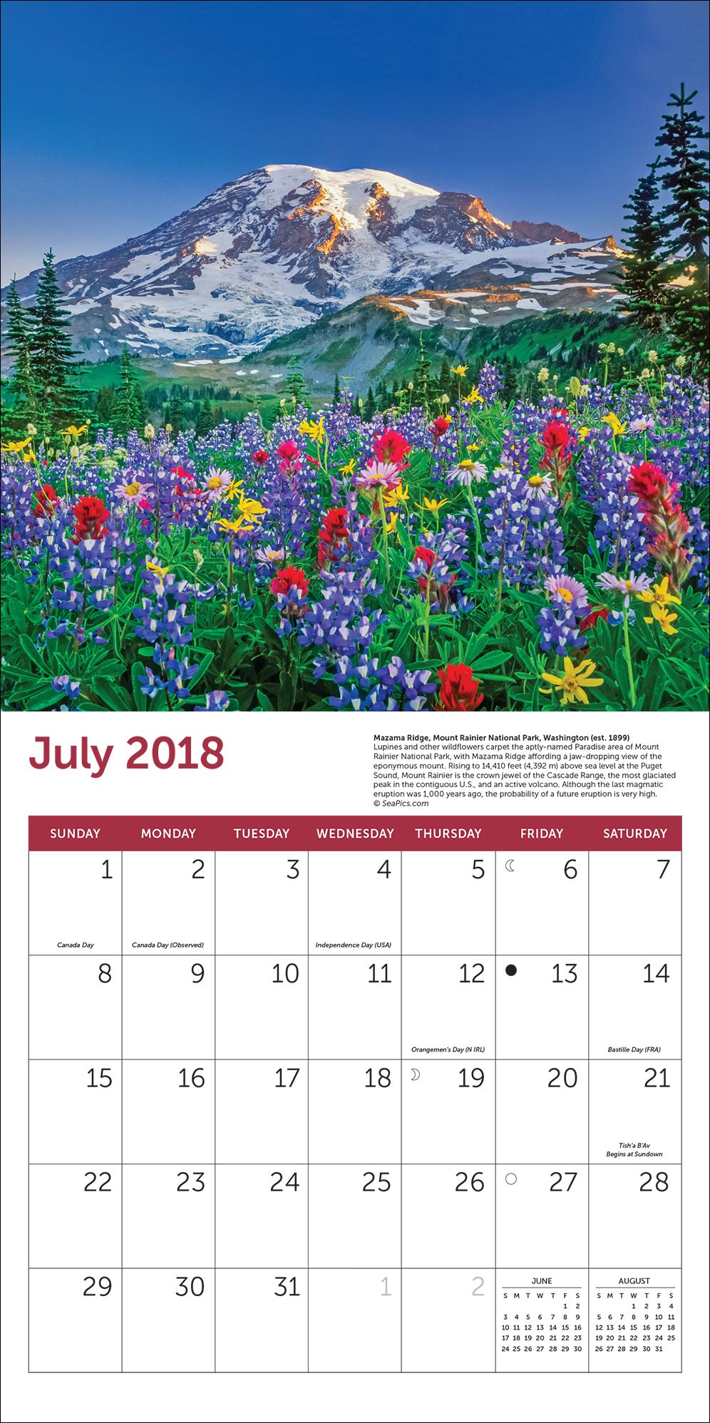 2019 Midyear America's National Parks Wall Calendar