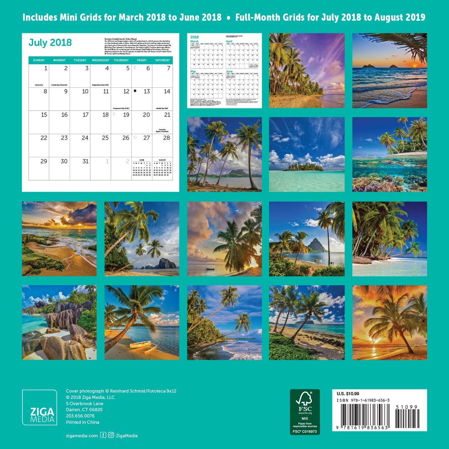 2019 Midyear Islands Wall Calendar