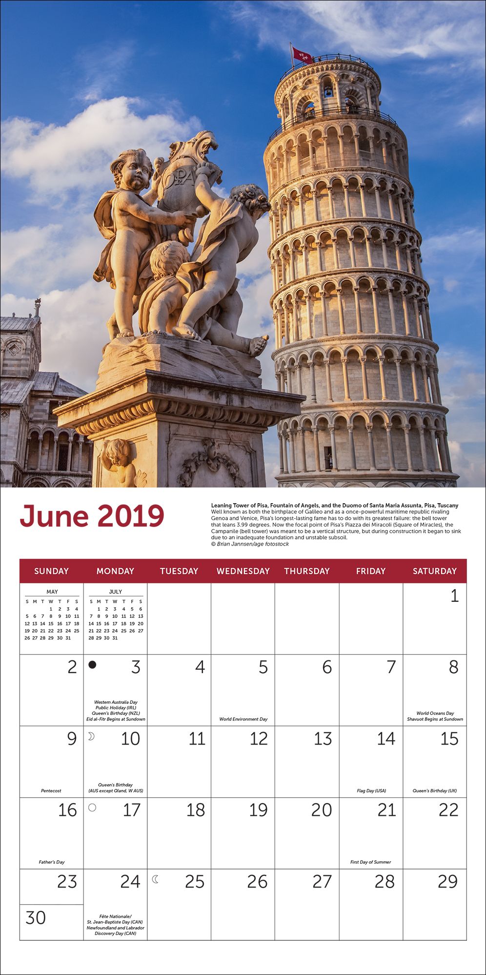 2019 Midyear Italy Wall Calendar