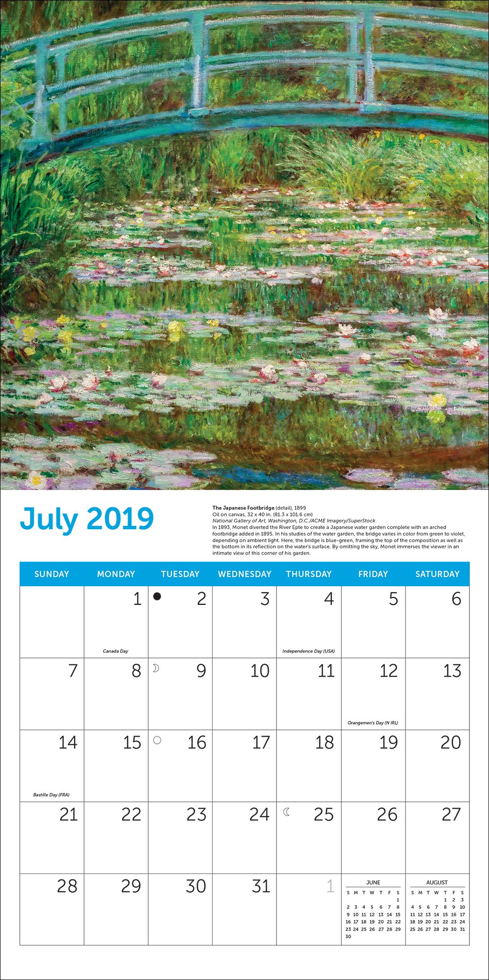 2019 Midyear Monet Wall Calendar