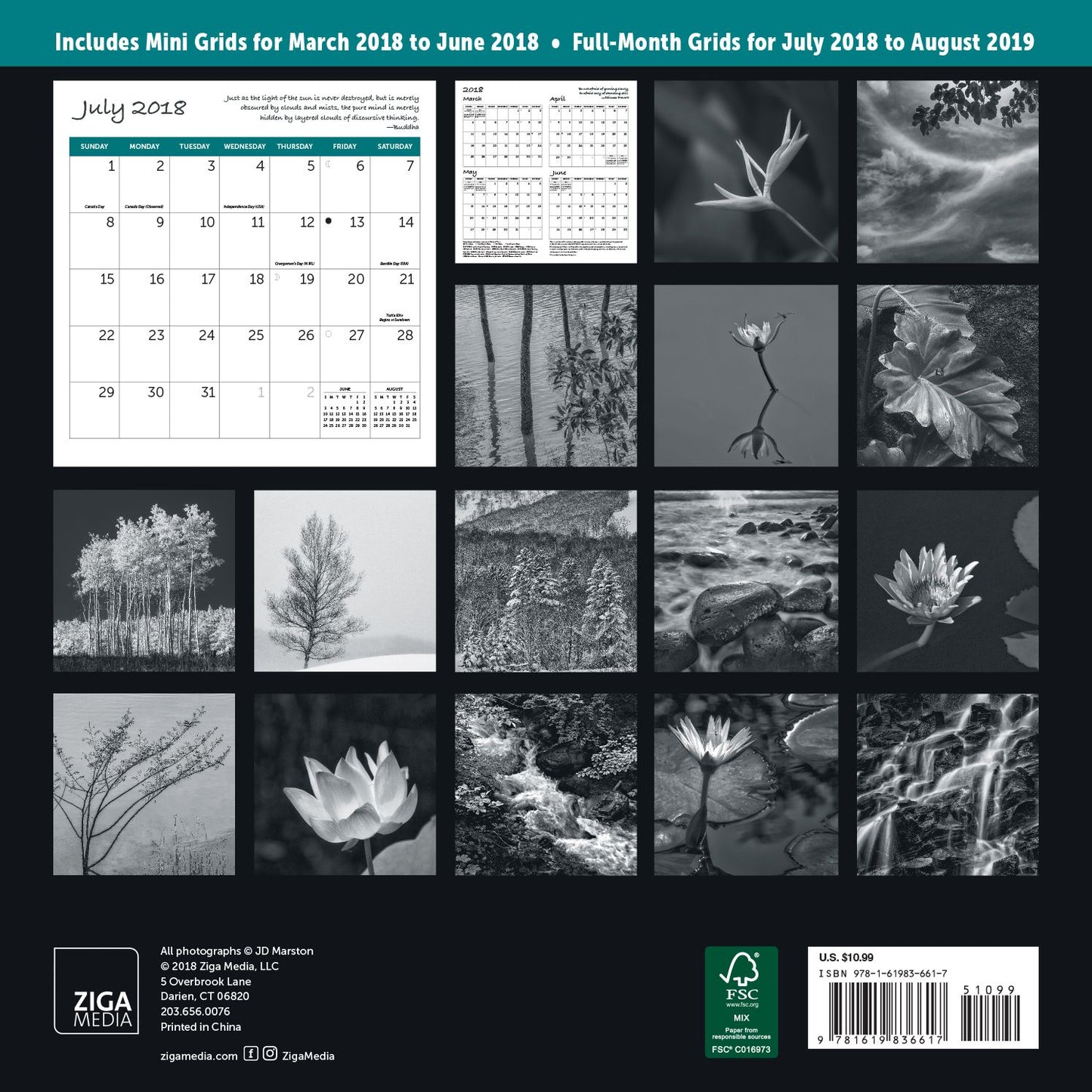 2019 Midyear Zen Wall Calendar
