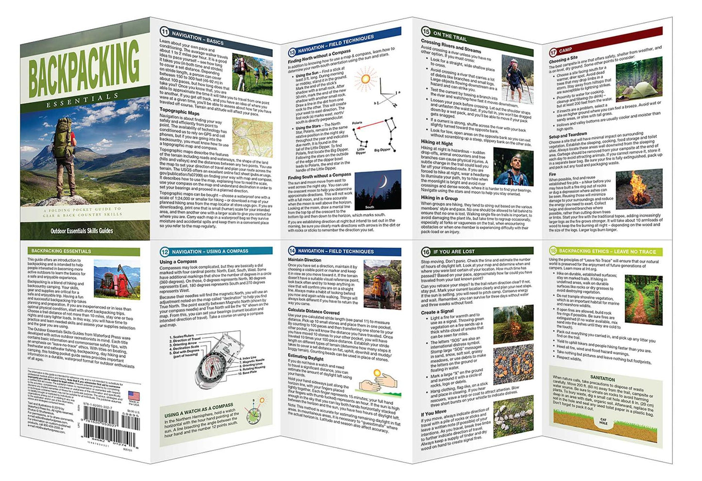Backpacking Essentials: A Waterproof Folding Pocket Guide to Gear & Back Country Skills