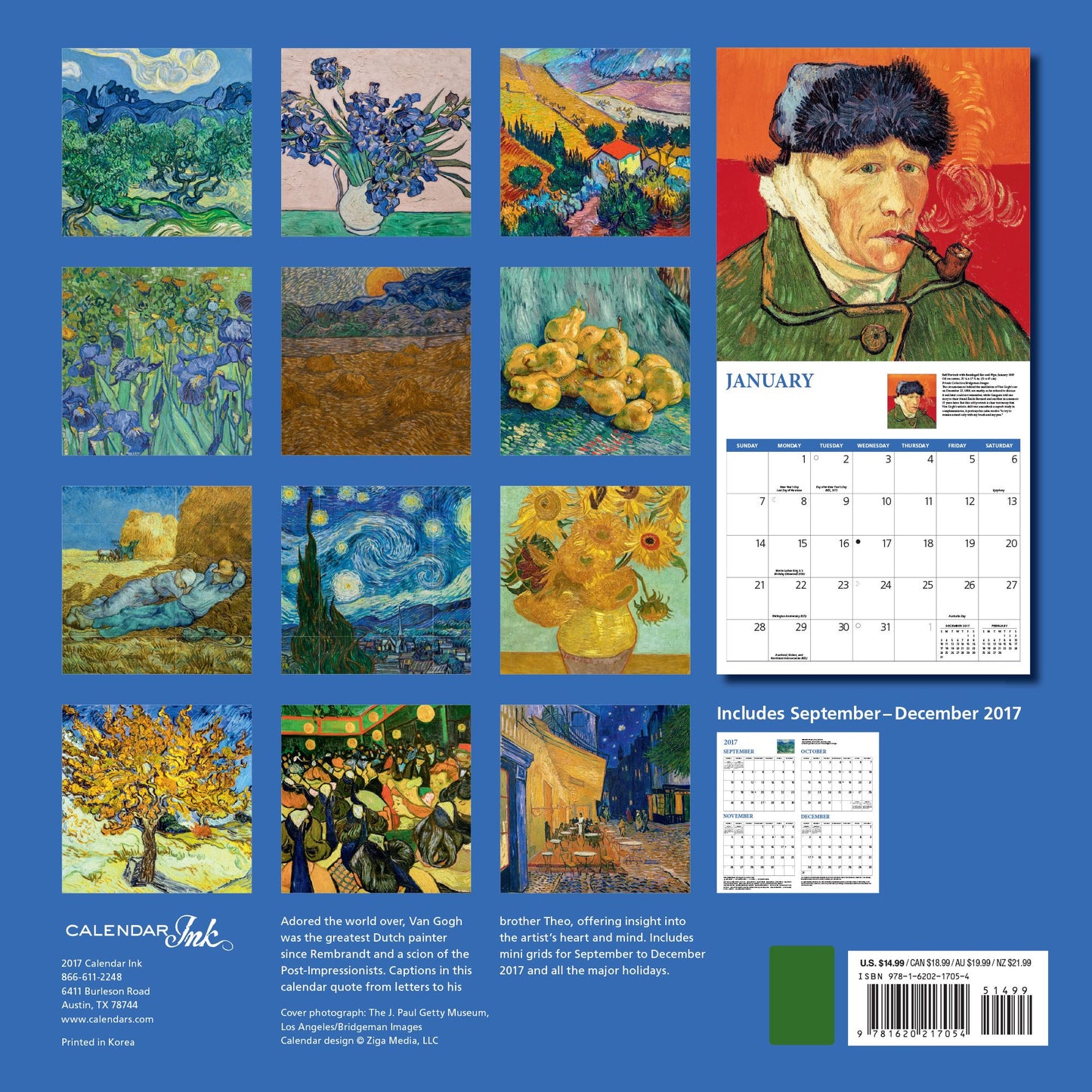 2018 Van Gogh Wall Calendar