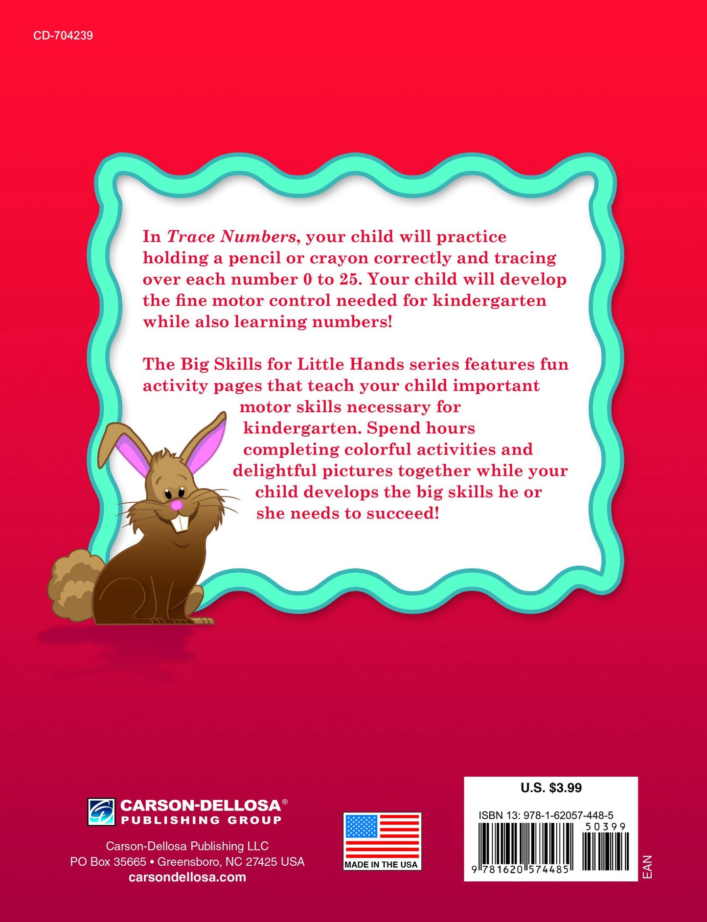 Trace Numbers Workbook, Grades Preschool - K