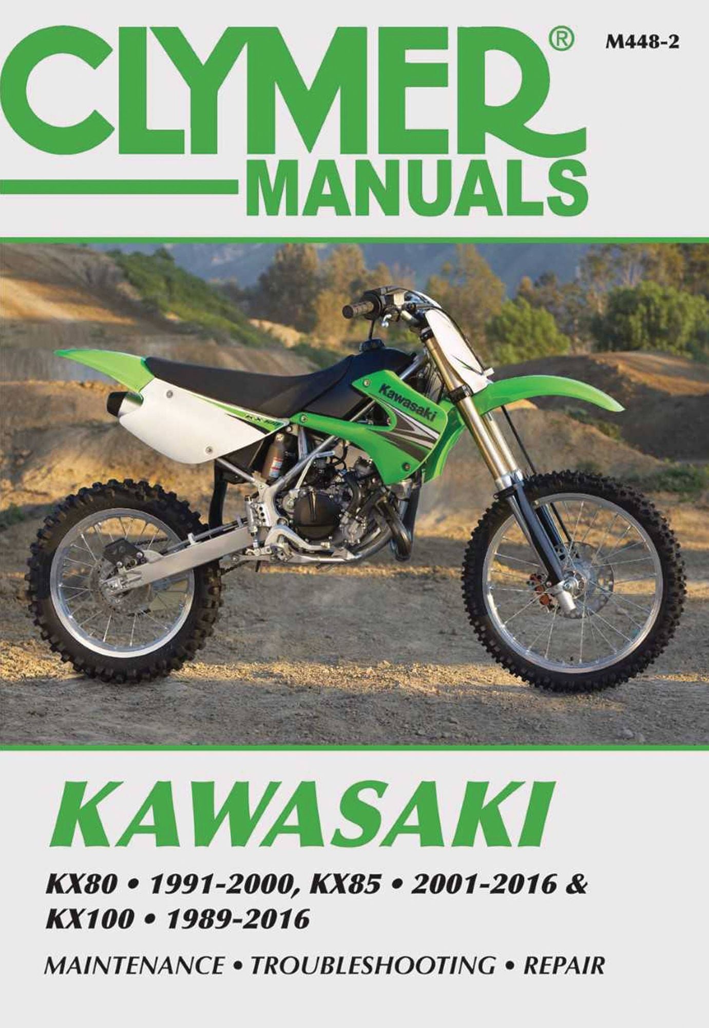 Kawasaki KX80, KX85 & KX100: KX80 1991-2000, KX85 and KX85-II 2001-2016 and KX100 1989-2016 - See more at: https://www.clymer.com/clymer-manuals-kawasaki-KX80-1991-2000-KX85-and-KX85-II-2001-2016-and-KX100-1989-2016