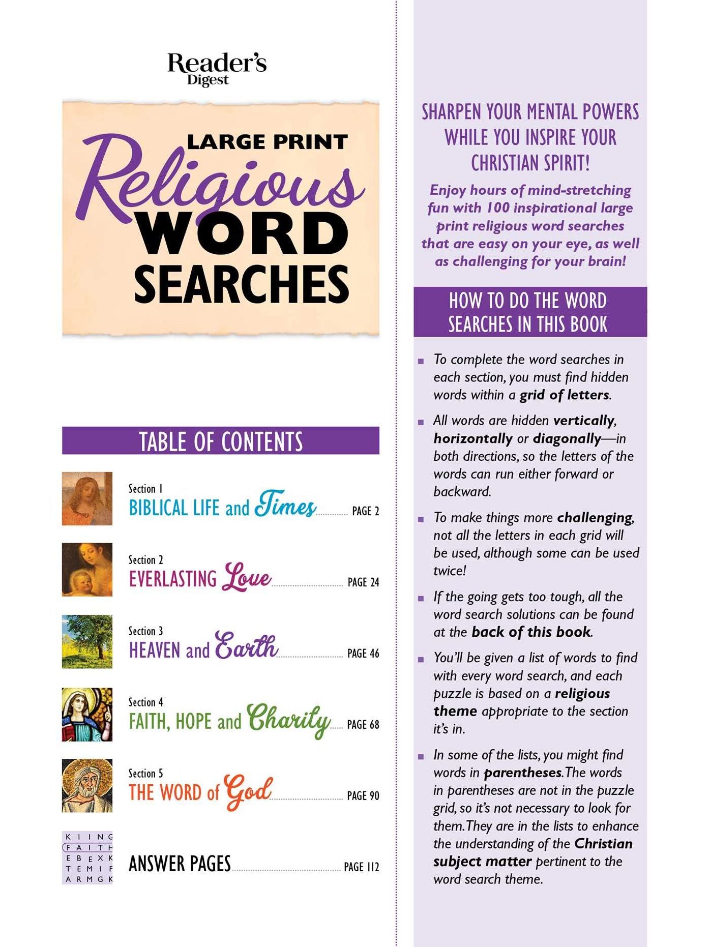 RD Large Print Religious Word Search