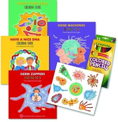 Enjoy Your Cells Series Coloring Books, 4-Book Gift Set: Four-Volume Set with Colored Pencils and Stickers