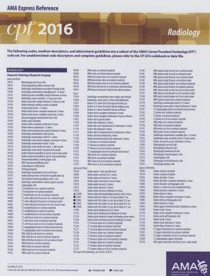 CPT 2016 Express Reference Coding Card: Radiology
