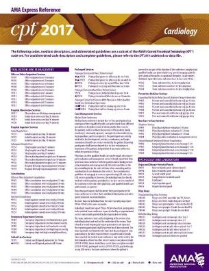CPT 2017 Express Reference Coding Card: Cardiology