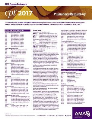 CPT 2017 Express Reference Coding Card: Pulmonary / Respiratory