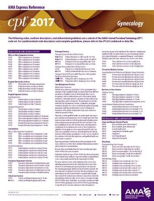 CPT 2017 Express Reference Coding Card: Gynecology