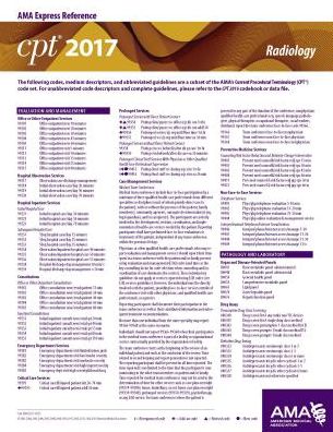 CPT 2017 Express Reference Coding Card: Radiology