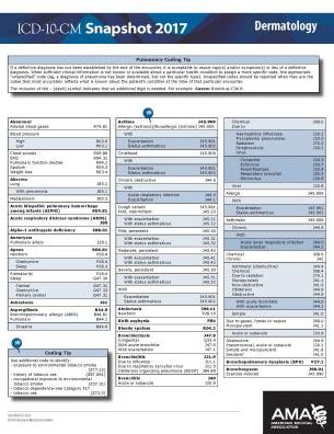 ICD-10-CM 2017 Snapshot Coding Card: Dermatology