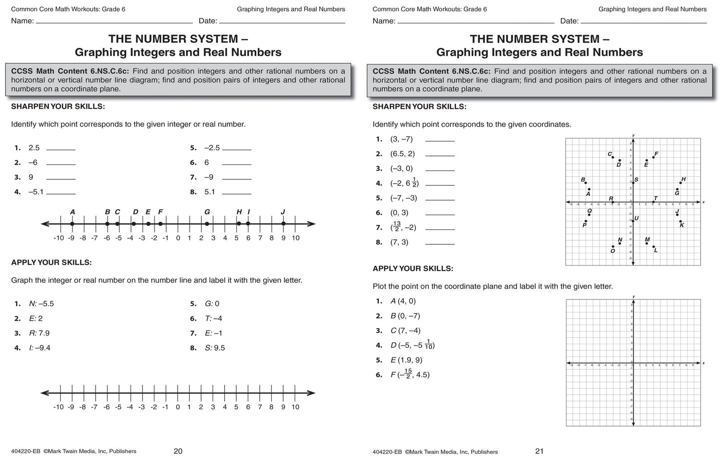 Common Core Math Workouts, Grade 6