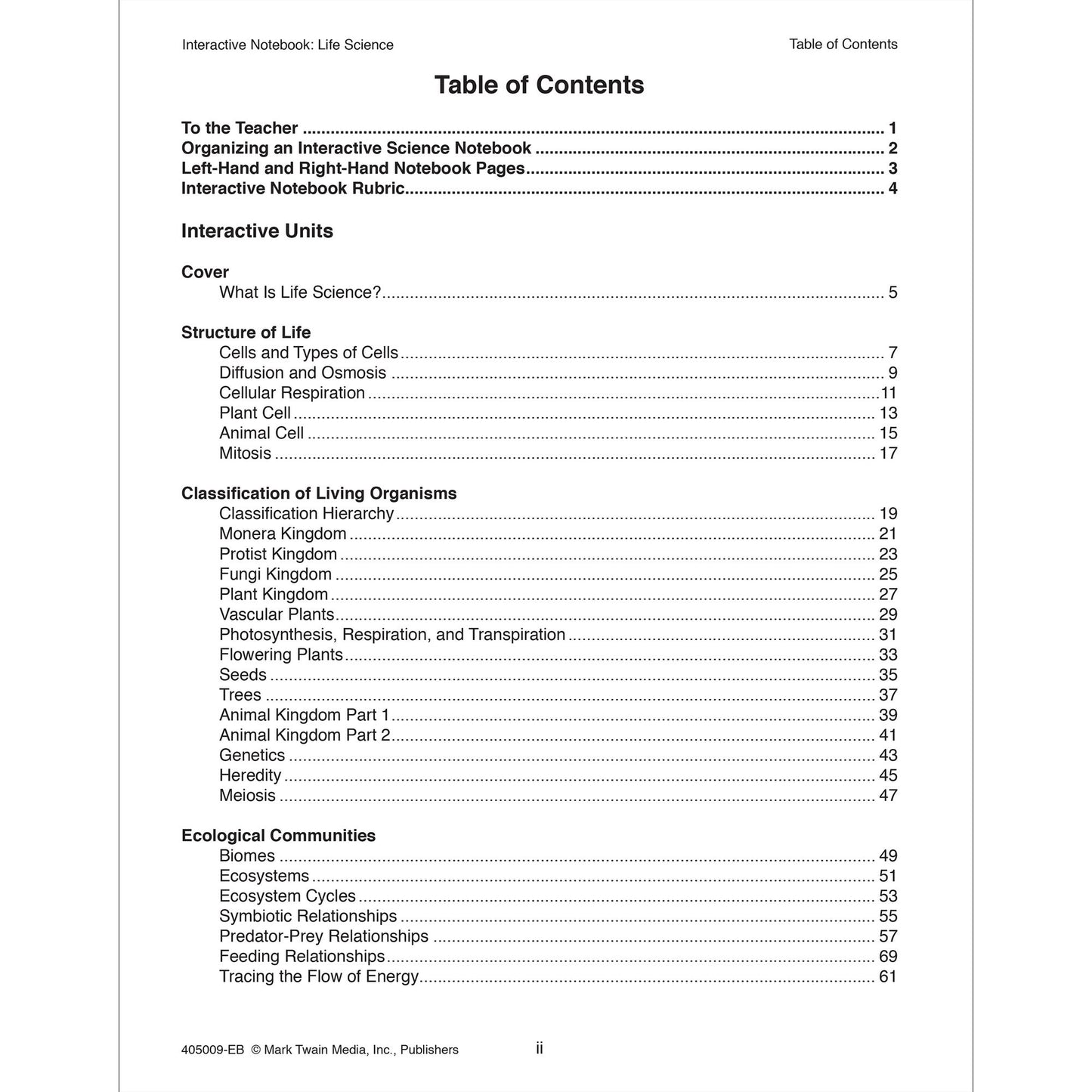 Interactive Notebook: Life Science, Grades 5 - 8