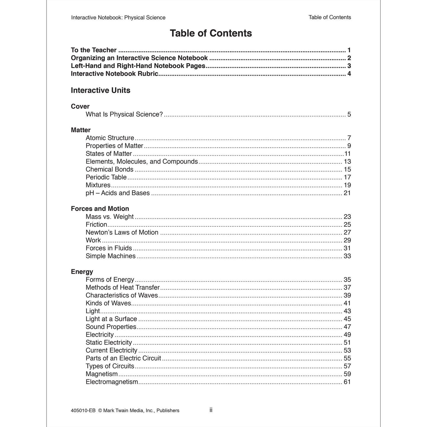 Interactive Notebook: Physical Science, Grades 5 - 8